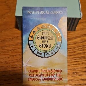 Every Summer Has A Story Enamel Pin - Blue and Gold
